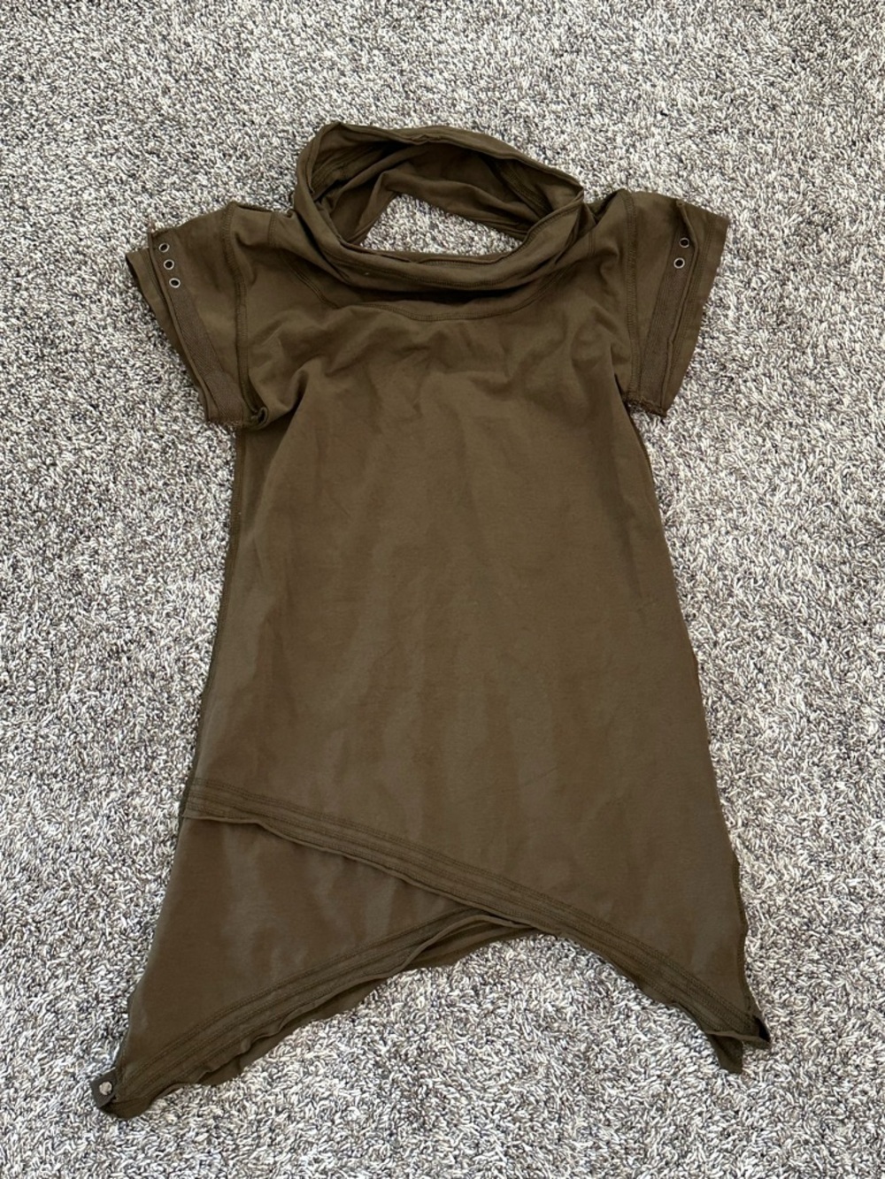 Women’s Olive Short Sleeve Tunic with Hood